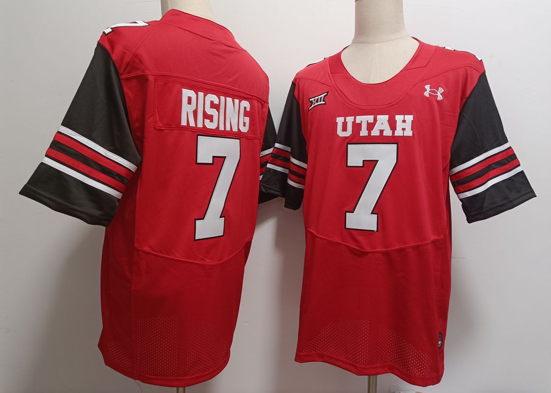 Men Utah Utes #7 Rising Red 2025 NCAA Jersey->more ncaa teams->NCAA Jersey